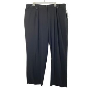 Larry Levine Dress Pants Womens Plus 22W Black Wide Leg Slacks Office Stretch